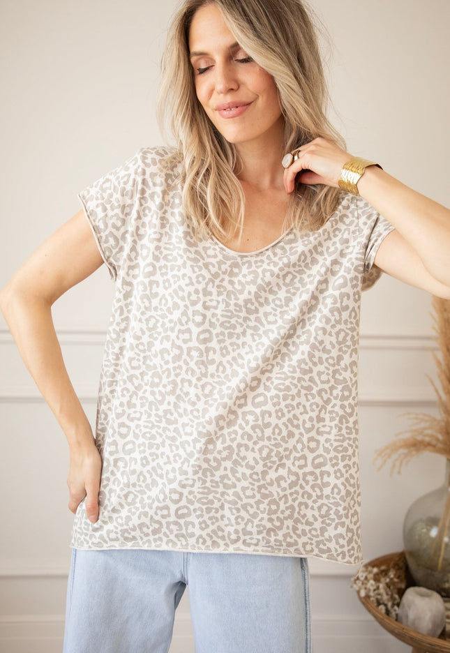 Leopard Everyday Beige - T-Shirt - ellemilla