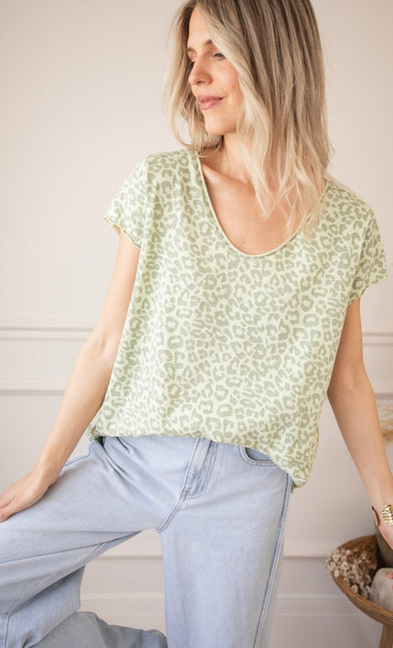 Leopard Everyday Mint - T-Shirt - ellemilla