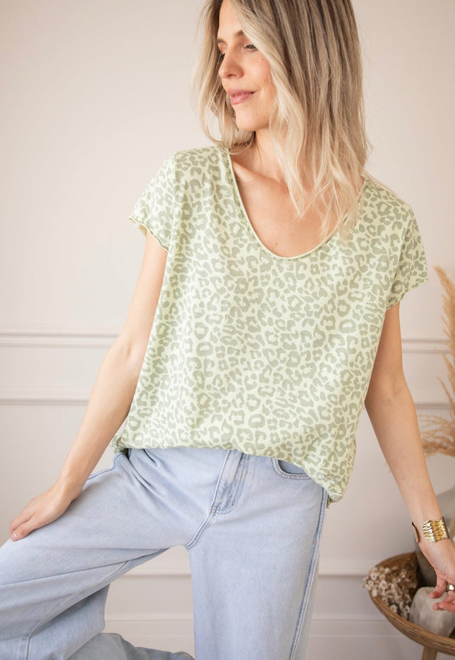 Leopard Everyday Mint - T-Shirt - ellemilla