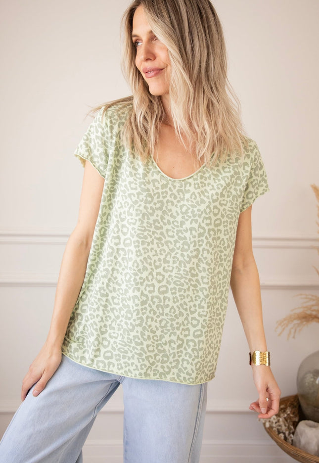Leopard Everyday Mint - T-Shirt - ellemilla