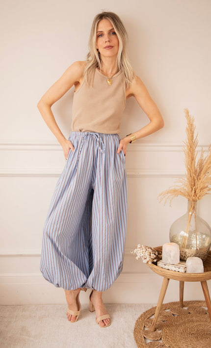 Let The Stripes Flow Blue/Brown - Broek - ellemilla