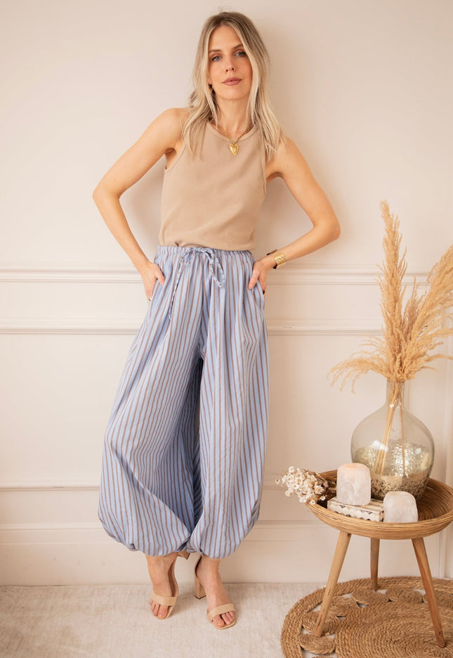 Let The Stripes Flow Blue/Brown - Broek - ellemilla