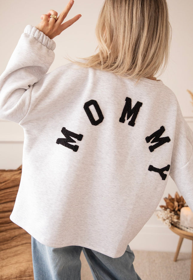 Lily Mommy Soft Grey/Black - Sweater - ellemilla