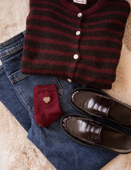 Little Wild Heart Burgundy - Sokken - ellemilla