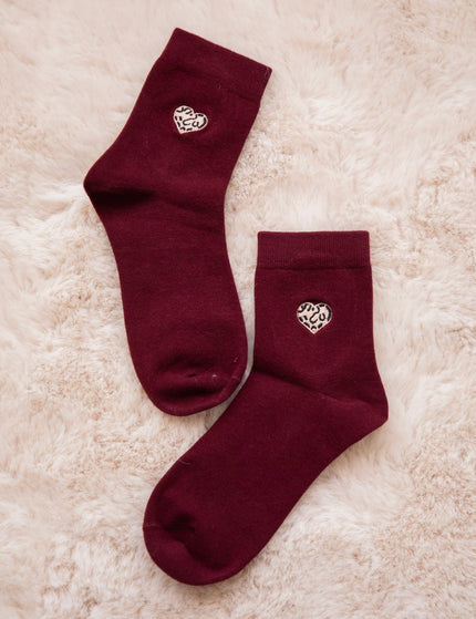 Little Wild Heart Burgundy - Sokken - ellemilla