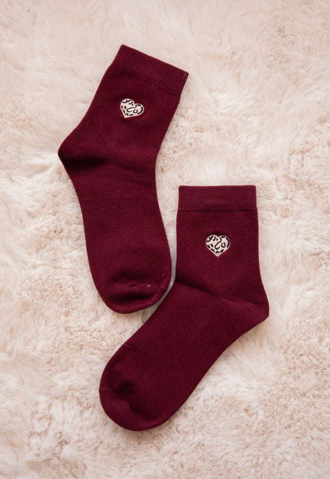 Little Wild Heart Burgundy - Sokken - ellemilla