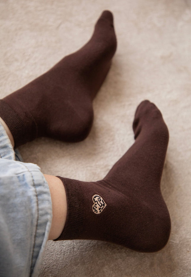 Little Wild Heart Dark Brown - Sokken - ellemilla