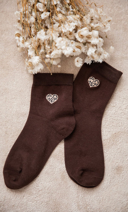 Little Wild Heart Dark Brown - Sokken - ellemilla