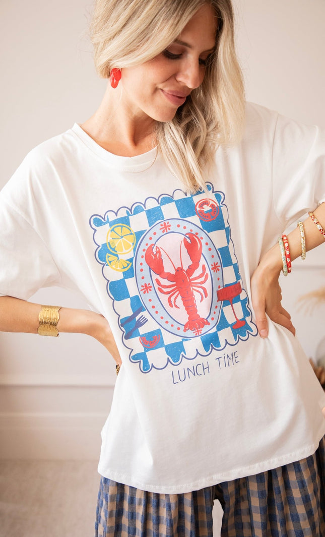 Lobster Lunch White - T-Shirt - ellemilla
