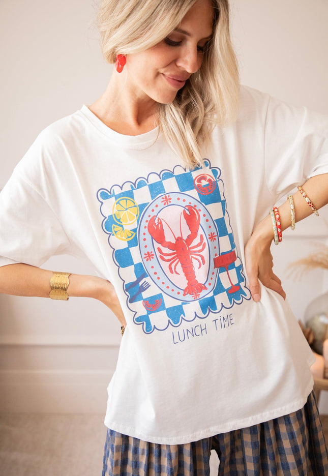 Lobster Lunch White - T-Shirt - ellemilla