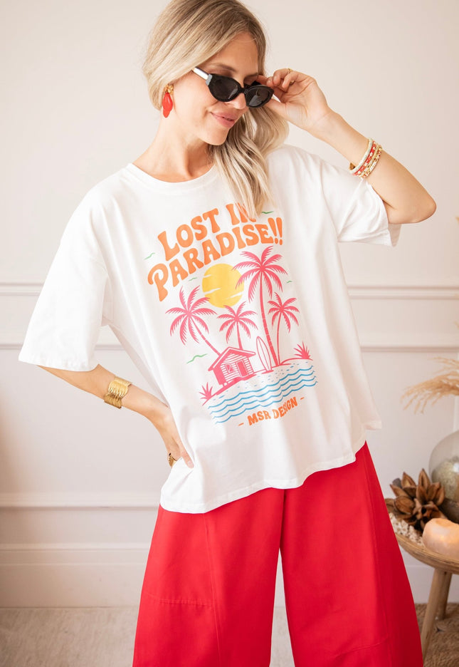 Lost In Paradise White - T-Shirt - ellemilla