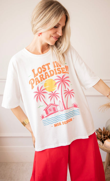 Lost In Paradise White - T-Shirt - ellemilla
