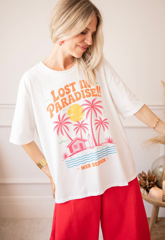 Lost In Paradise White - T-Shirt - ellemilla