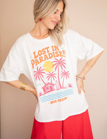 Lost In Paradise White - T-Shirt - ellemilla