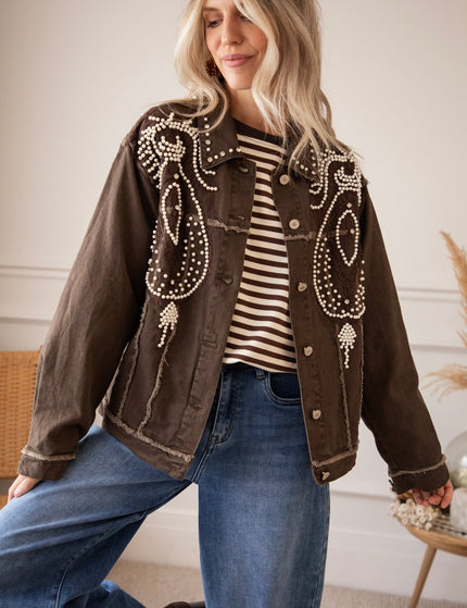 Louise Pearl Dark Brown - Jacket - ellemilla