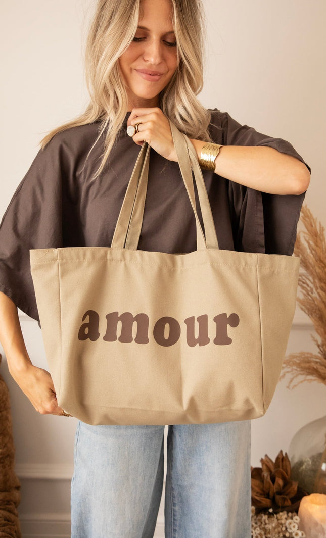 Love Is Sweet Olive - Canvas Tas - ellemilla