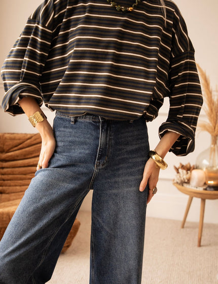 Love Me Wide Dark Blue - Jeans - ellemilla