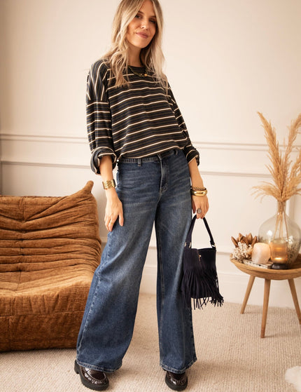 Love Me Wide Dark Blue - Jeans - ellemilla