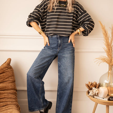 Love Me Wide Dark Blue - Jeans - ellemilla