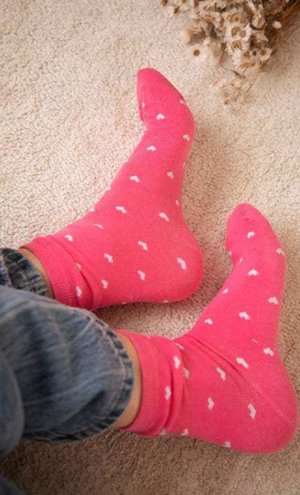 Love Overload Fuchsia/Silver - Sokken - ellemilla