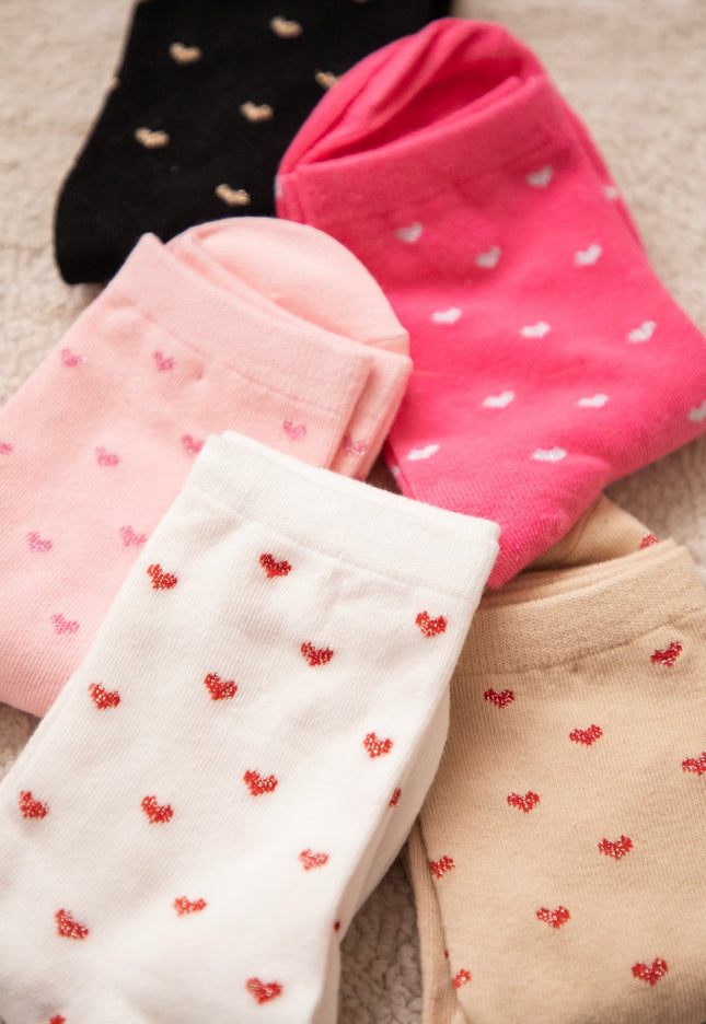 Love Overload Fuchsia/Silver - Sokken - ellemilla