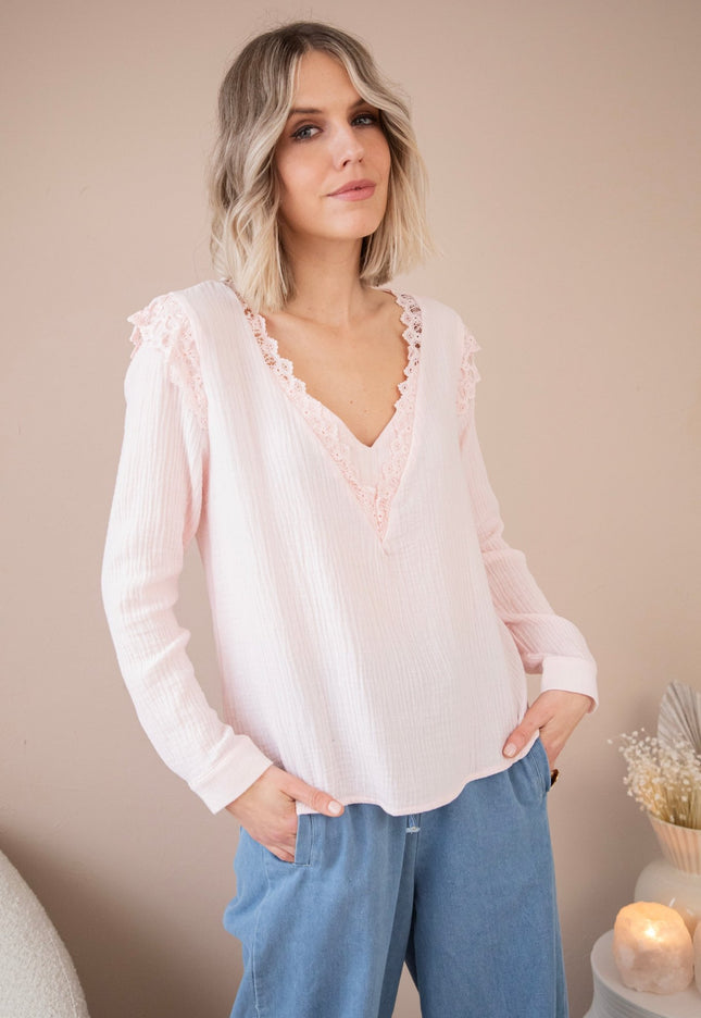 Love The Lace & Tetra Pink - Blouse - ellemilla