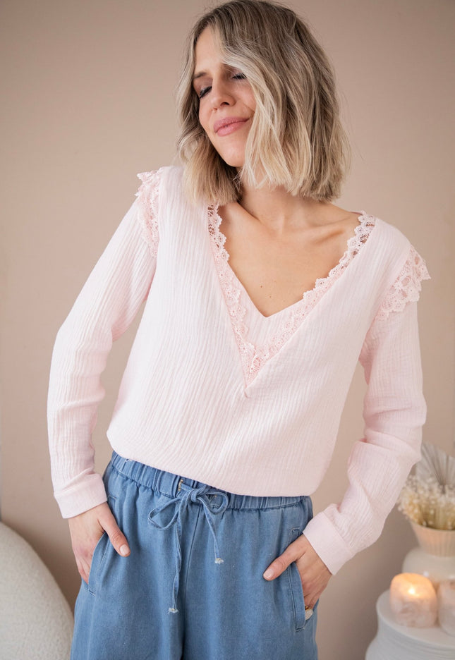 Love The Lace & Tetra Pink - Blouse - ellemilla