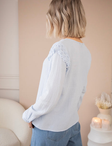 Love The Lace & Tetra Soft Blue - Blouse - ellemilla