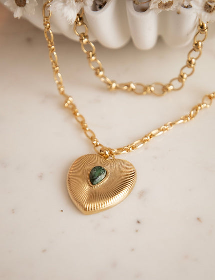 Lovestoned Dark Green/Gold - Ketting - ellemilla