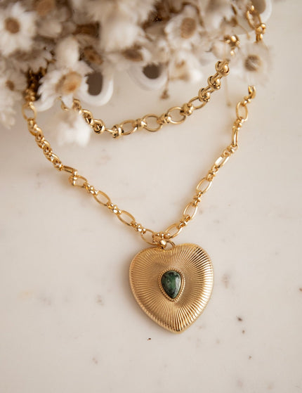 Lovestoned Dark Green/Gold - Ketting - ellemilla