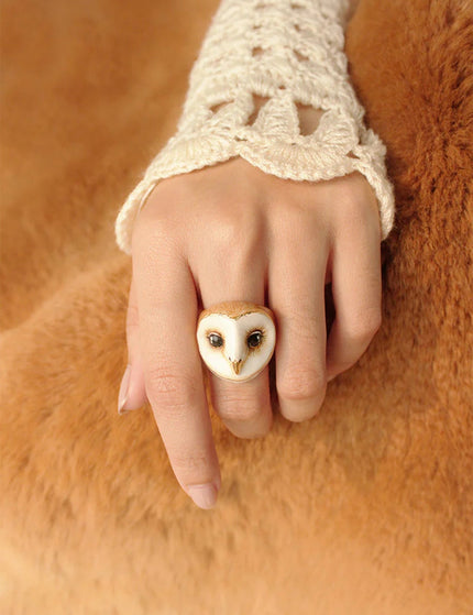 Lucky Owl White - Ring - ellemilla