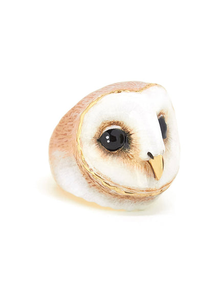 Lucky Owl White - Ring - ellemilla