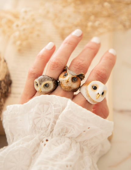 Lucky Owl White - Ring - ellemilla