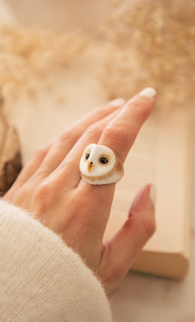 Lucky Owl White - Ring - ellemilla