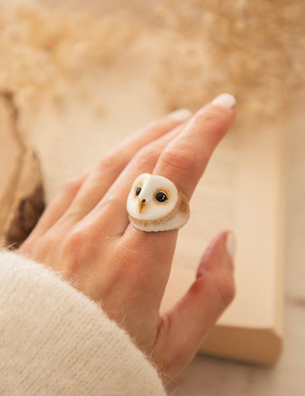 Lucky Owl White - Ring - ellemilla