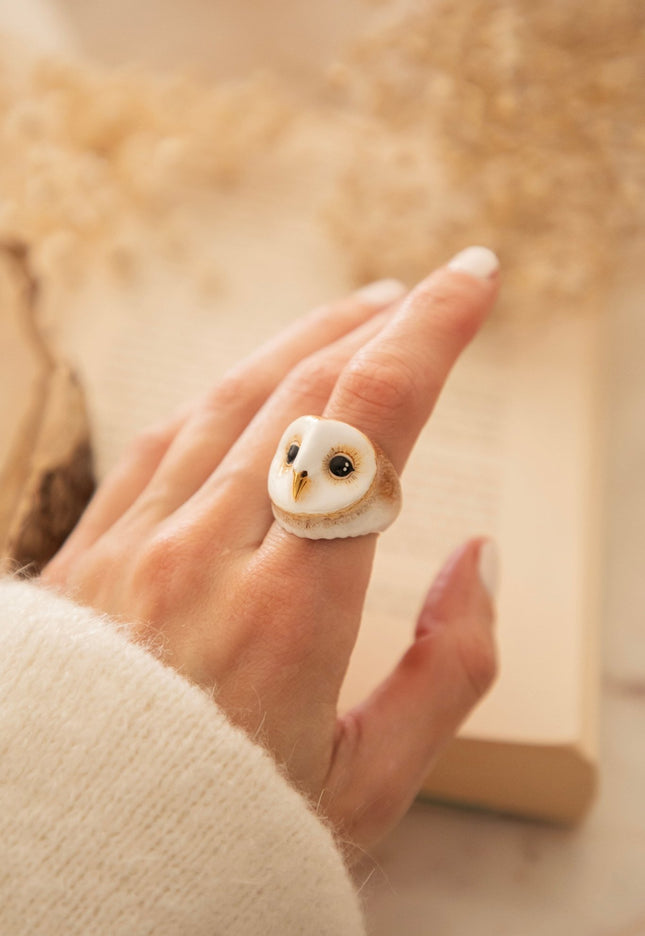 Lucky Owl White - Ring - ellemilla