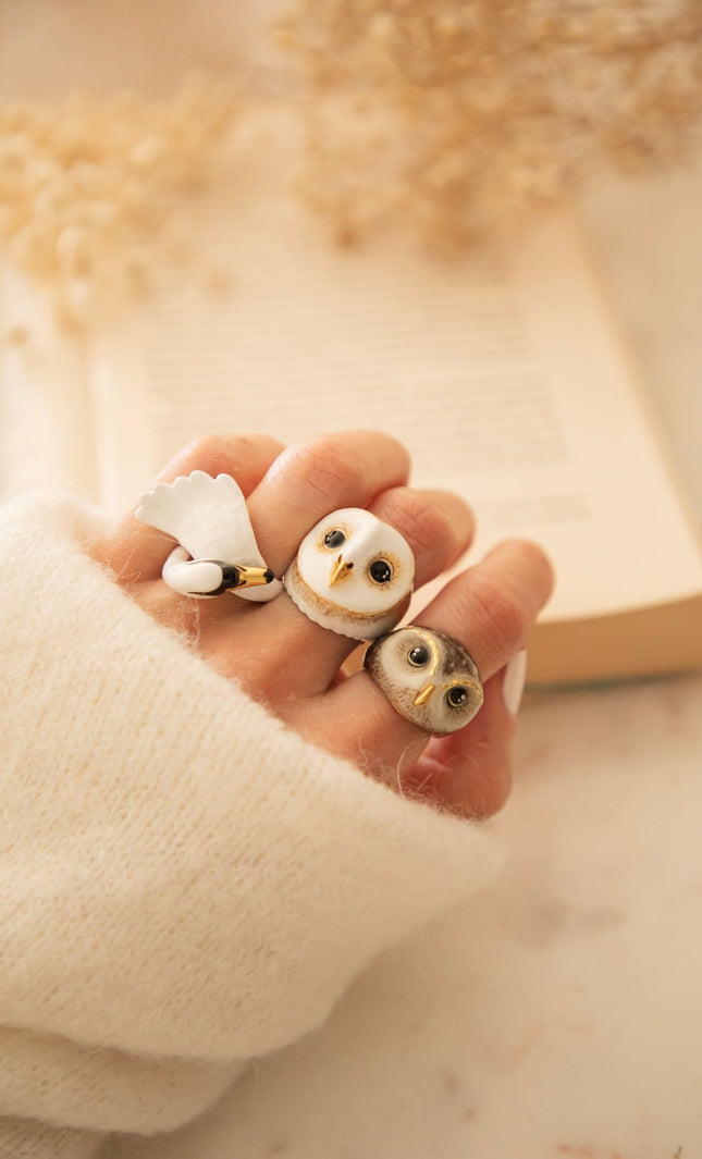 Lucky Owl White - Ring - ellemilla