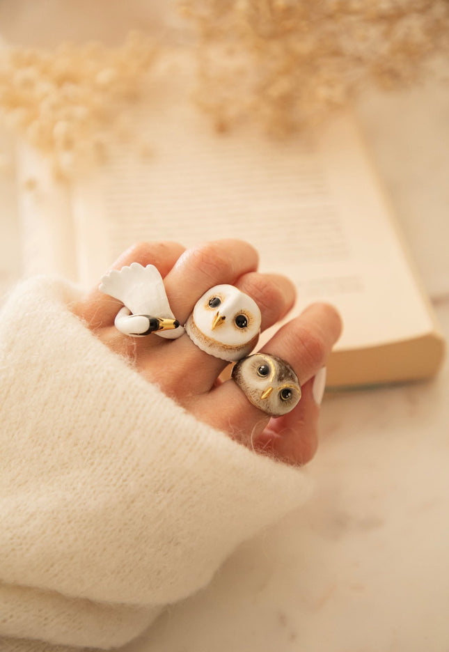 Lucky Owl White - Ring - ellemilla