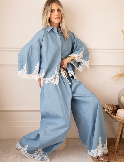 Lucy Lace Blue - Broek - ellemilla