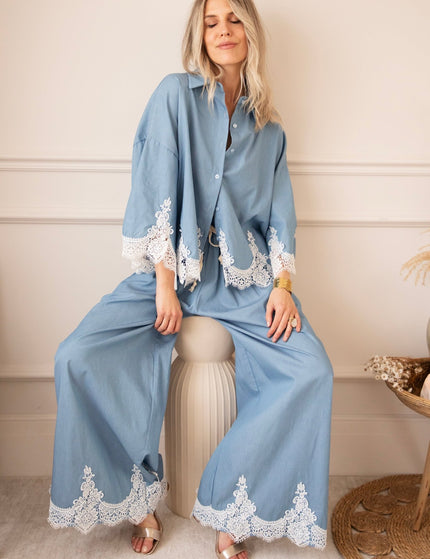 Lucy Lace Blue - Broek - ellemilla