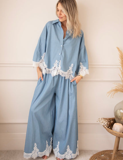 Lucy Lace Blue - Broek - ellemilla