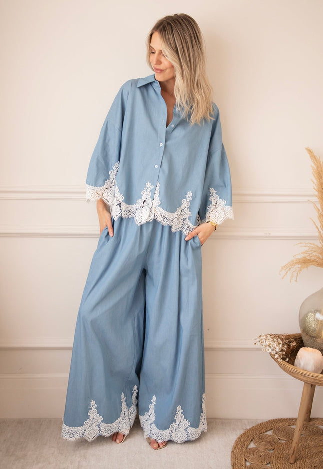 Lucy Lace Blue - Broek - ellemilla