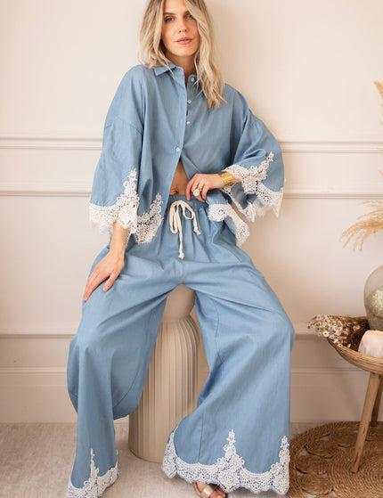 Lucy Lace Blue - Broek - ellemilla