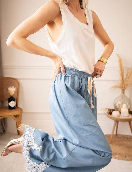 Lucy Lace Blue - Broek - ellemilla