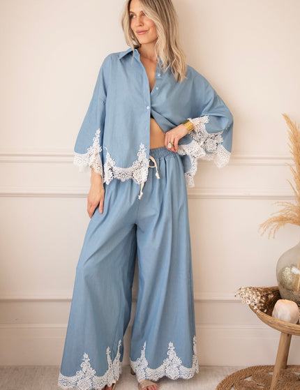 Lucy Lace Blue - Broek - ellemilla