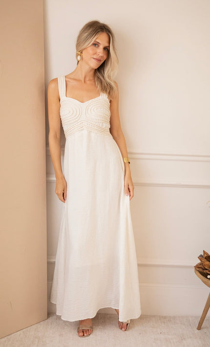 Macrame Moments Beige - Maxi Jurk - ellemilla