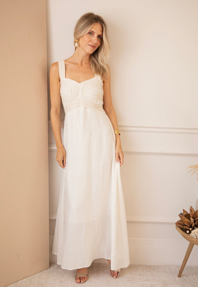 Macrame Moments Beige - Maxi Jurk - ellemilla