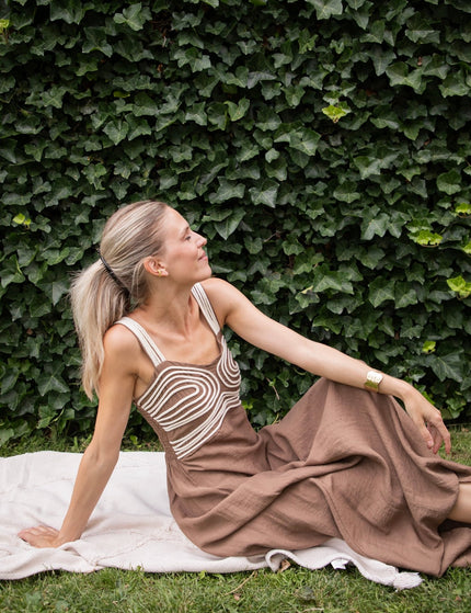 Macrame Moments Dark Taupe - Maxi Jurk - ellemilla