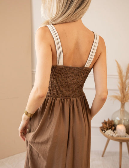 Macrame Moments Dark Taupe - Maxi Jurk - ellemilla