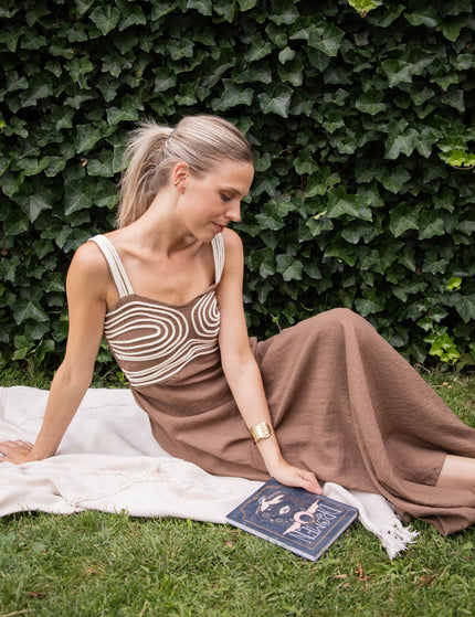 Macrame Moments Dark Taupe - Maxi Jurk - ellemilla